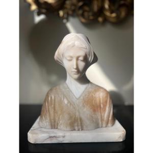 Alabaster Bust Of Beatrice