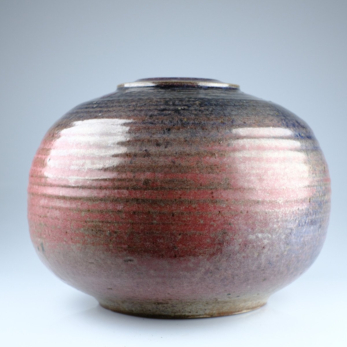 Mirko Orlandini (elio) (ancona/italy 1928 - Brussels 1995). Large Pink Ball Vase (stoneware).-photo-2