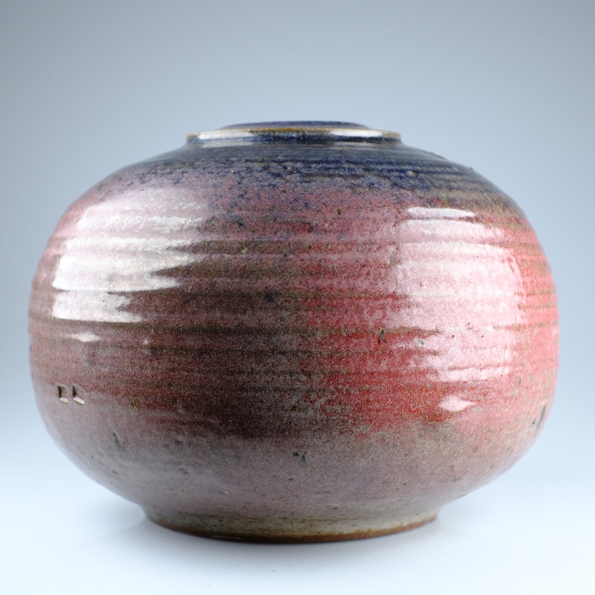 Mirko Orlandini (elio) (ancona/italy 1928 - Brussels 1995). Large Pink Ball Vase (stoneware).-photo-2