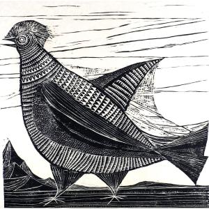 André Toussaint (1923-2006). Xylographie."poule" Circa 1958. 1950's