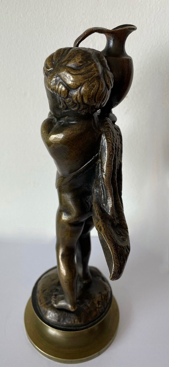 Sujet En Bronze Représentant Un Chérubin-photo-3