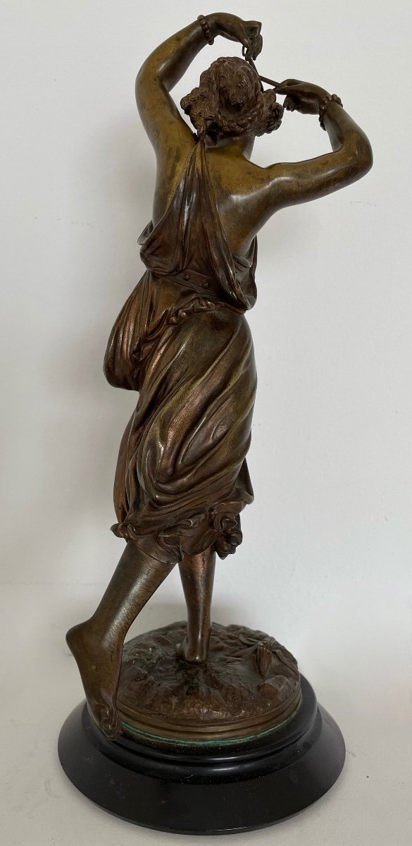 La Musicienne , Sculpture En Bronze Signée Machault-photo-6