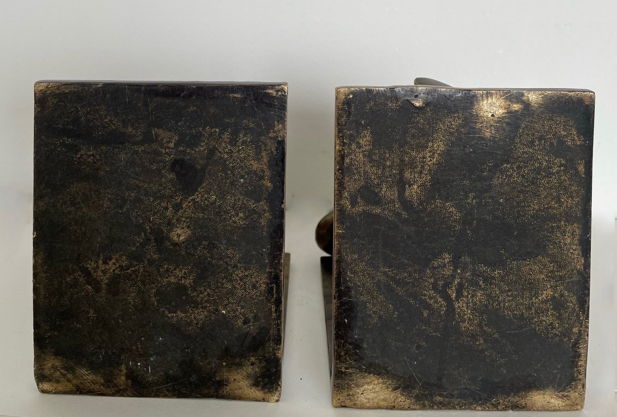 Enfants Des Années 60 , Paire De Serre-Livres En Bronze -photo-2