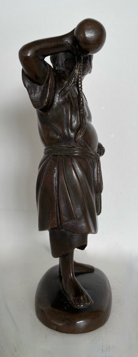 An Asian Man Drinking From His Gourd, Bronze Subject-photo-3