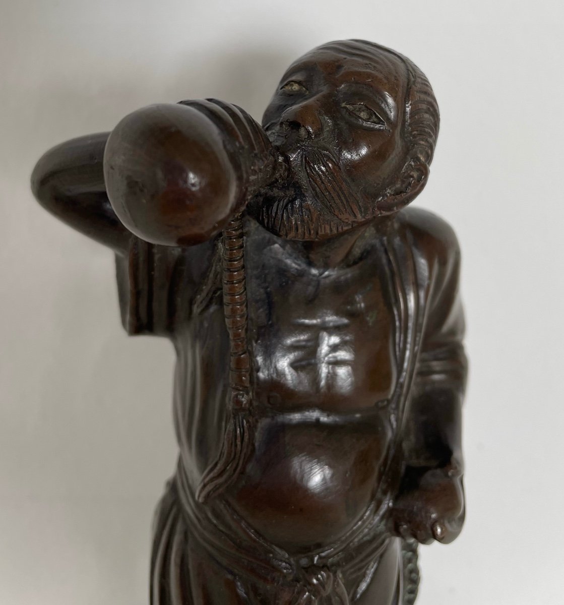 An Asian Man Drinking From His Gourd, Bronze Subject-photo-5