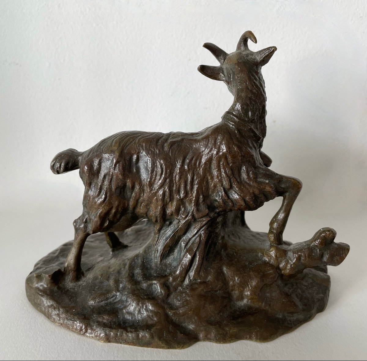 Le Bouc Et L Escargot , Sujet En Bronze-photo-4