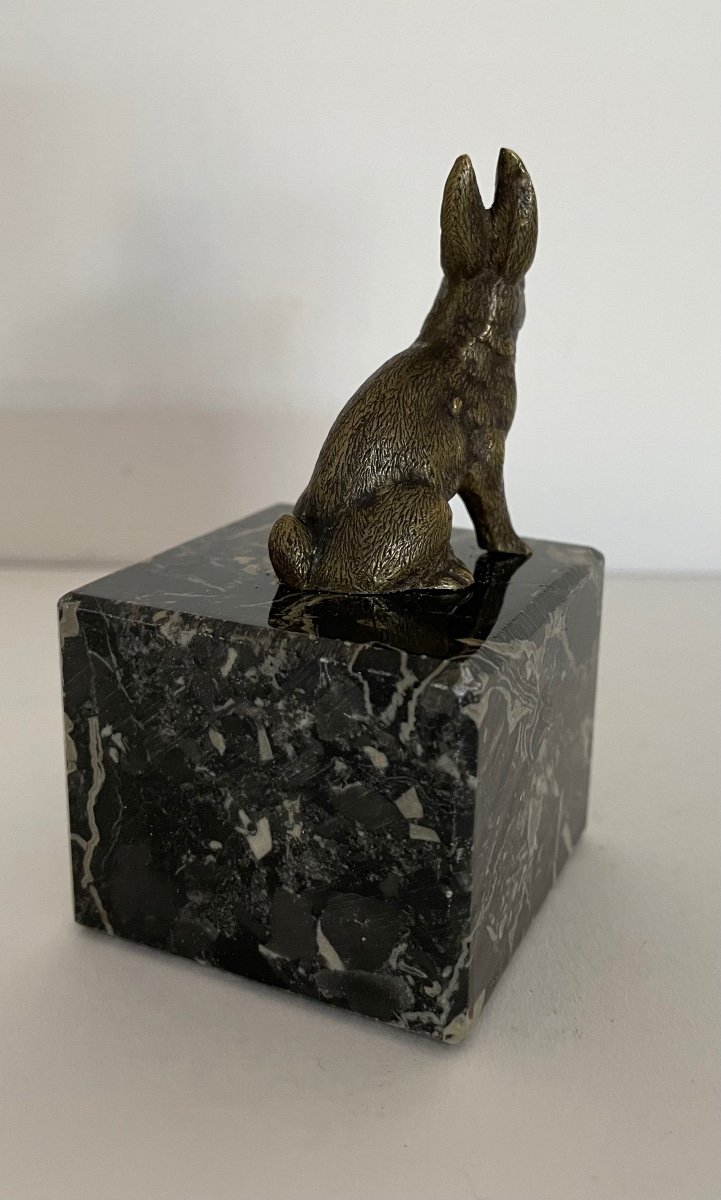 Petit Sujet En Bronze Représentant Un Lapin-photo-1