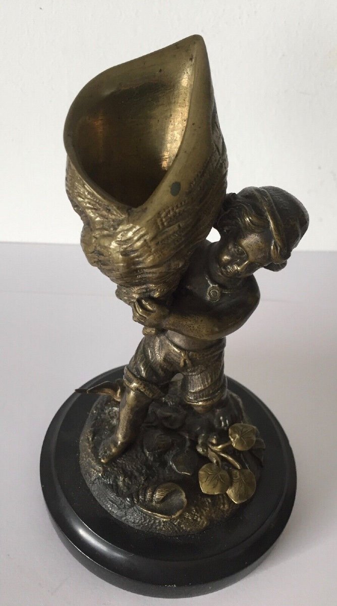 L Enfant Et Le Coquillage , Sujet En Bronze-photo-2