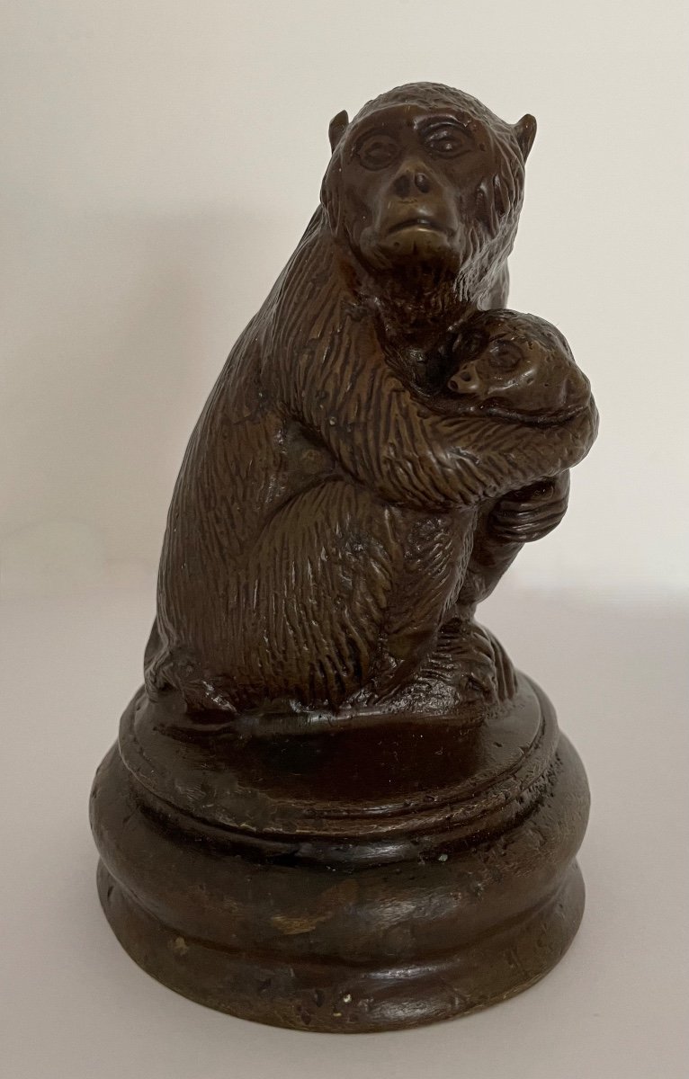 Mother Monkey And Her Baby, Bronze Subject