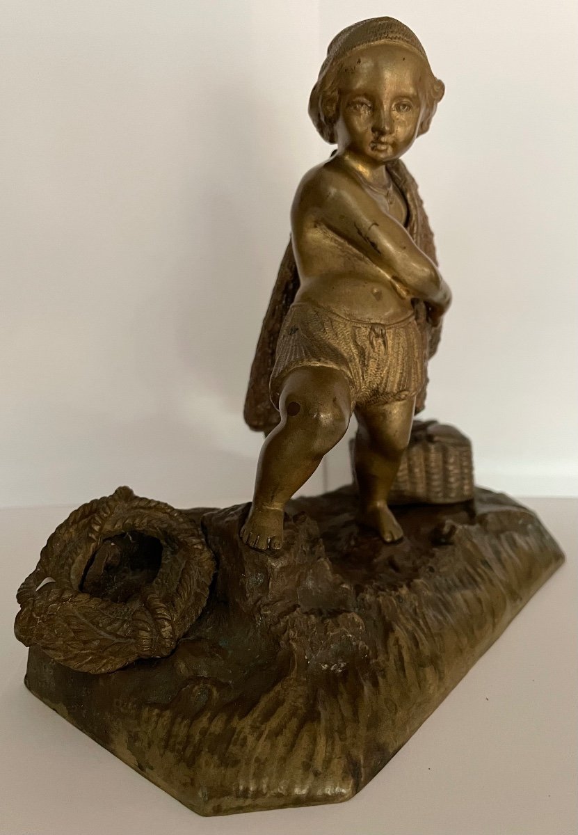 The Return From Fishing, Small Bronze Subject-photo-2