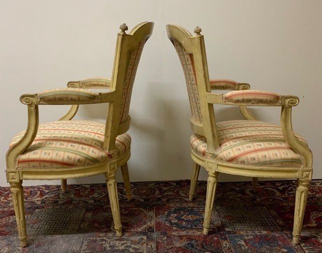 Pair Of Louis XVI Style Cabriolet Armchairs-photo-3