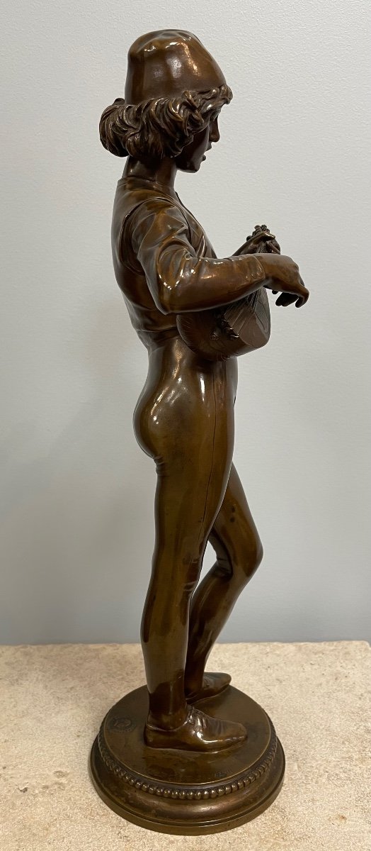 Le Joueur Florentin Sculpture En Bronze-photo-2