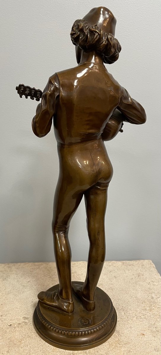 Le Joueur Florentin Sculpture En Bronze-photo-3