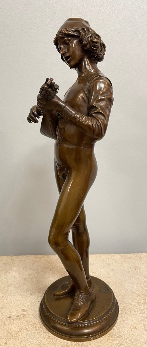 Le Joueur Florentin Sculpture En Bronze-photo-4