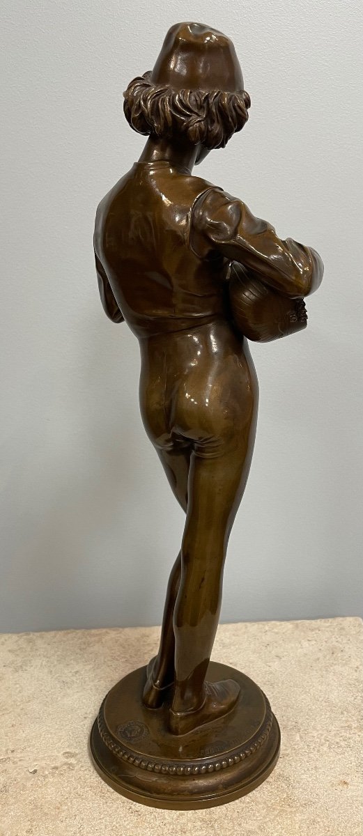 Le Joueur Florentin Sculpture En Bronze-photo-3