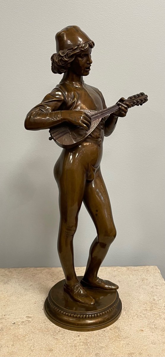 Le Joueur Florentin Sculpture En Bronze-photo-4