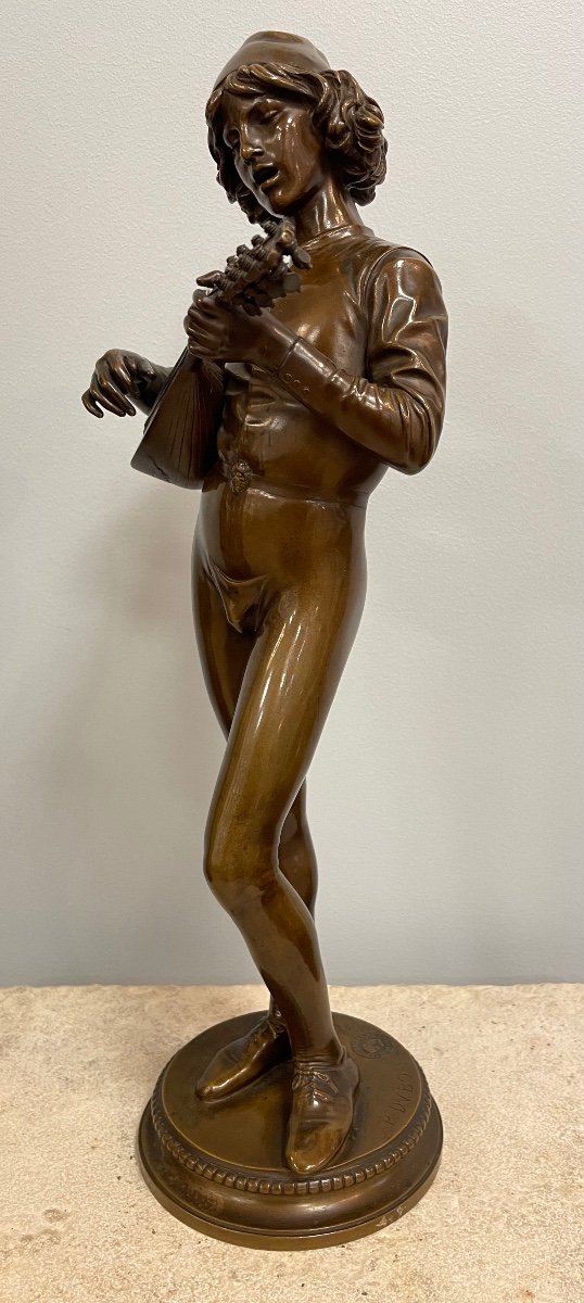 Le Joueur Florentin Sculpture En Bronze-photo-6