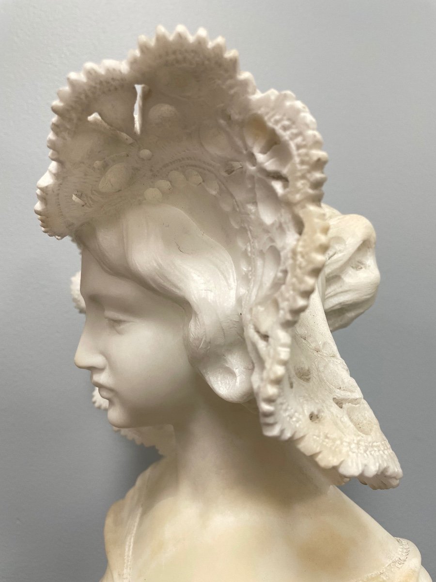 Bust Of Woman In Alabaster-photo-3