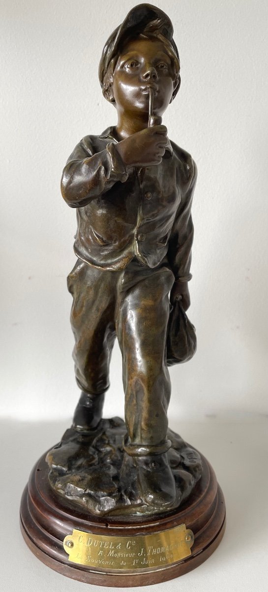 Young Man With A Pipe, Bronze Sculpture