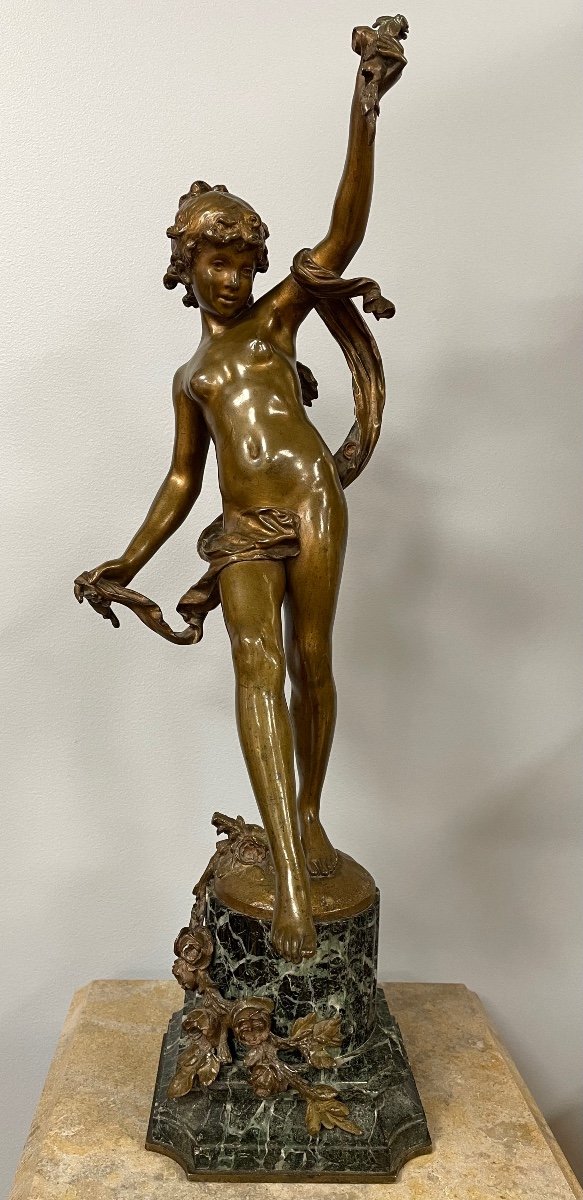 Bronze Sculpture Representing A Nude Signed Auguste Moreau