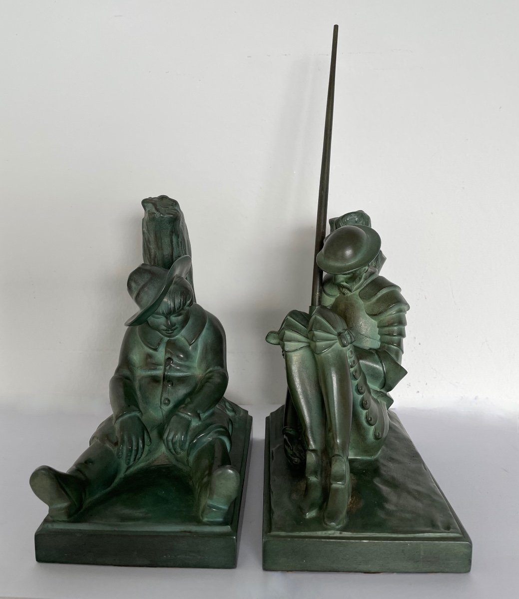  Don Quixote And Sancho Pancha, Bookend Signed Janle-photo-2