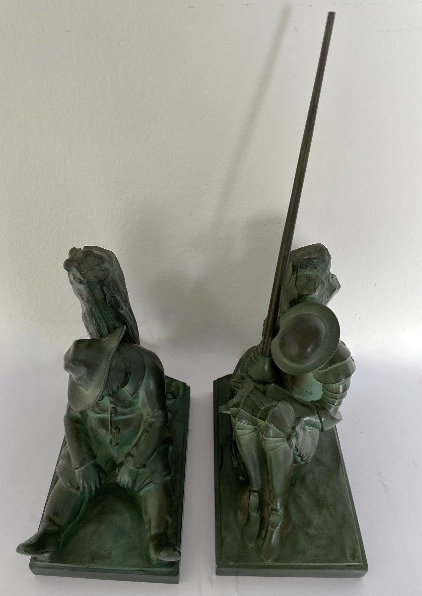  Don Quixote And Sancho Pancha, Bookend Signed Janle-photo-3