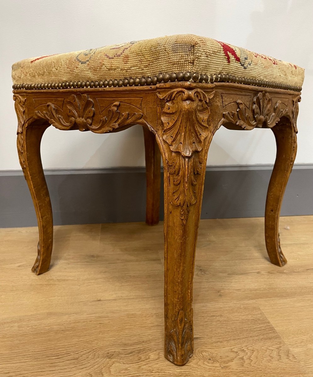 Louis XV Style Walnut Stool-photo-5