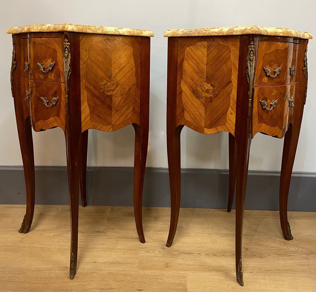 Pair Of Louis XV Style Bedside Tables-photo-3