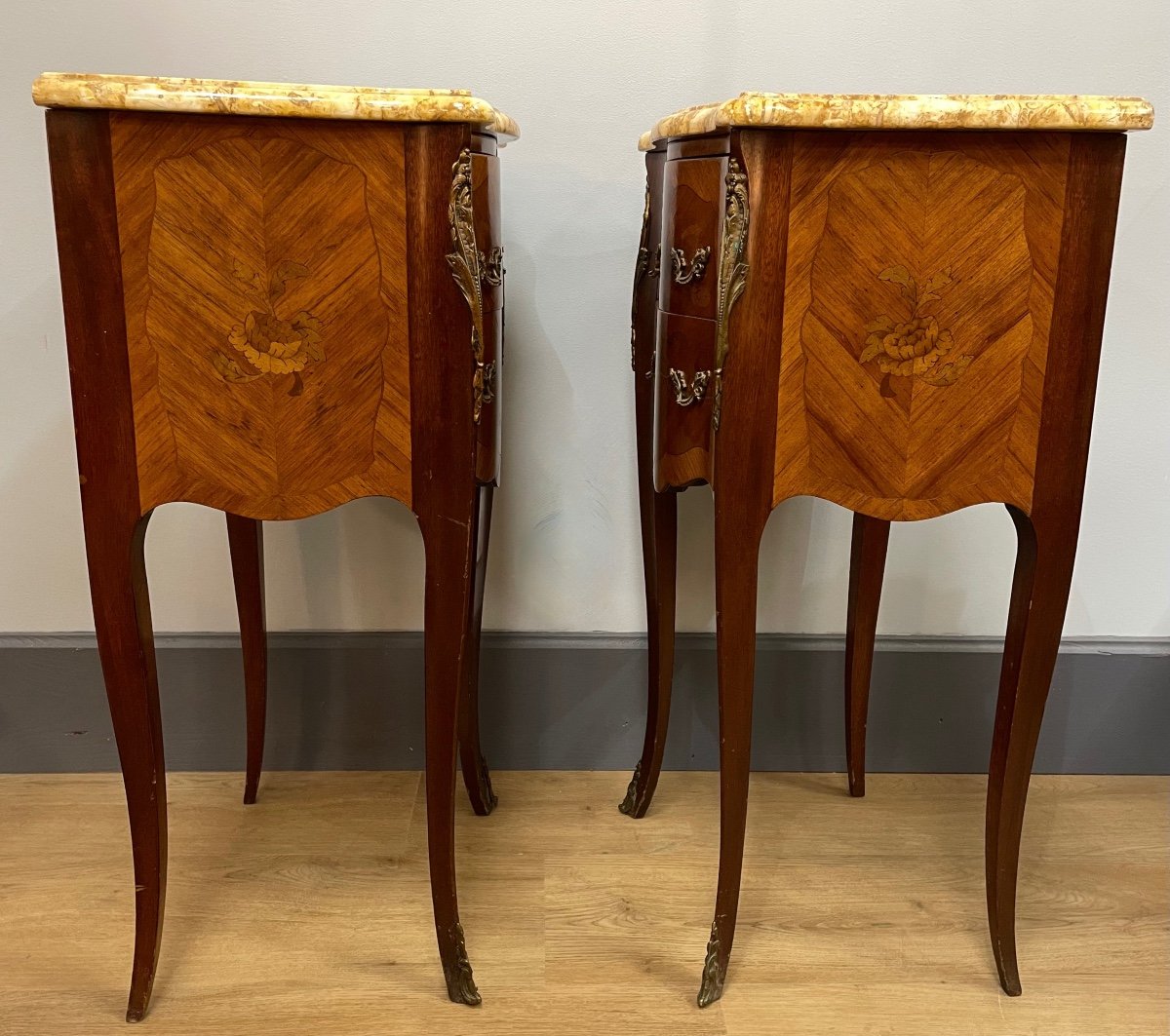 Pair Of Louis XV Style Bedside Tables-photo-2