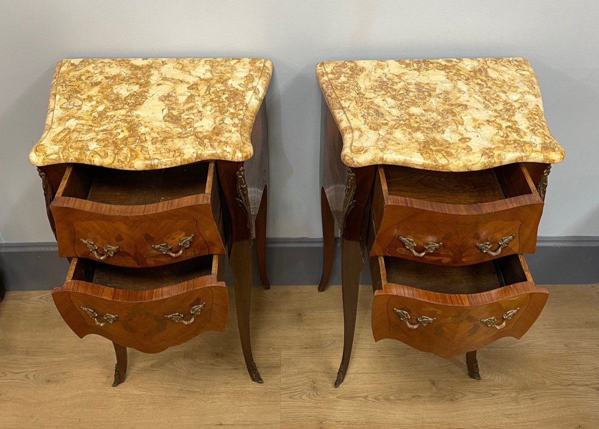 Pair Of Louis XV Style Bedside Tables-photo-4