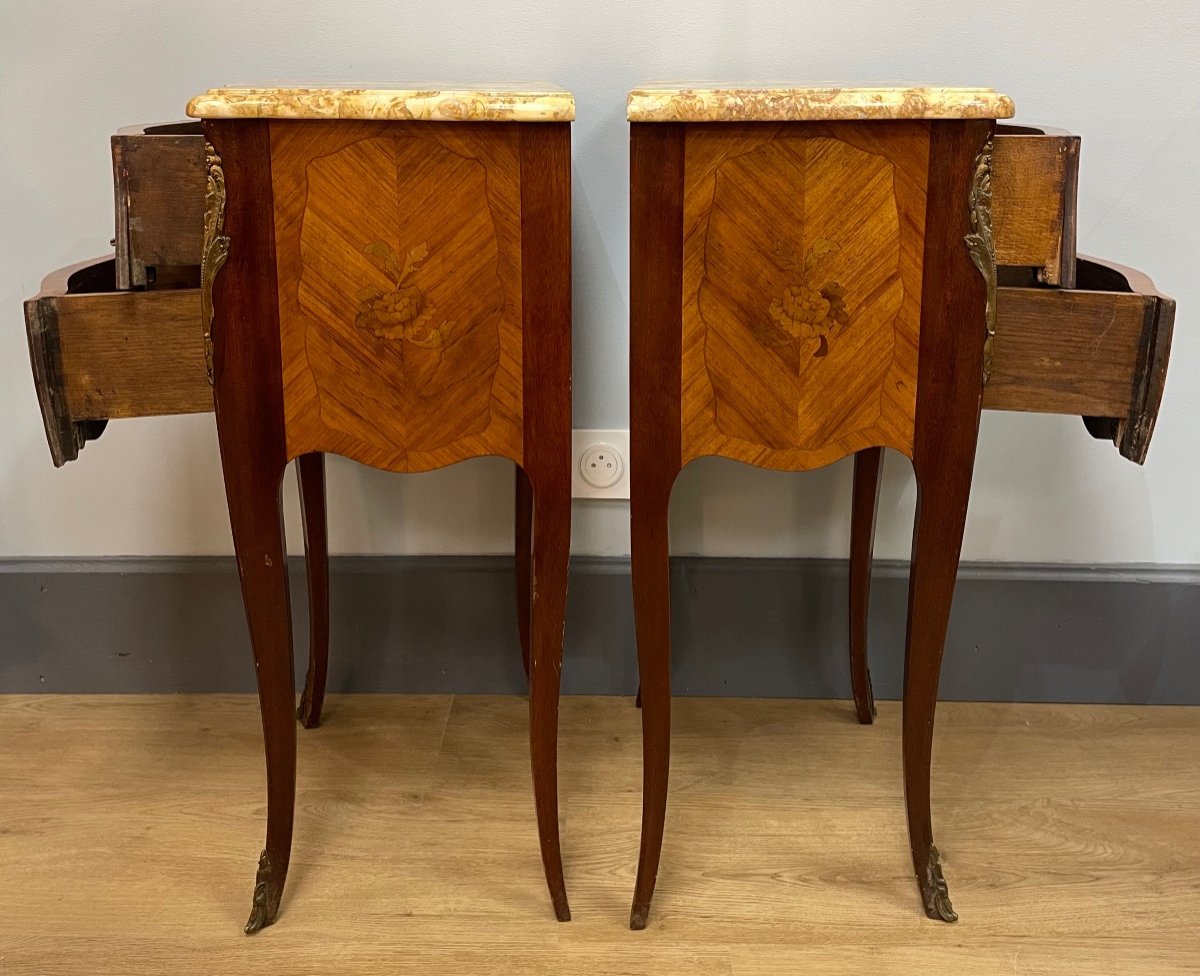 Pair Of Louis XV Style Bedside Tables-photo-5