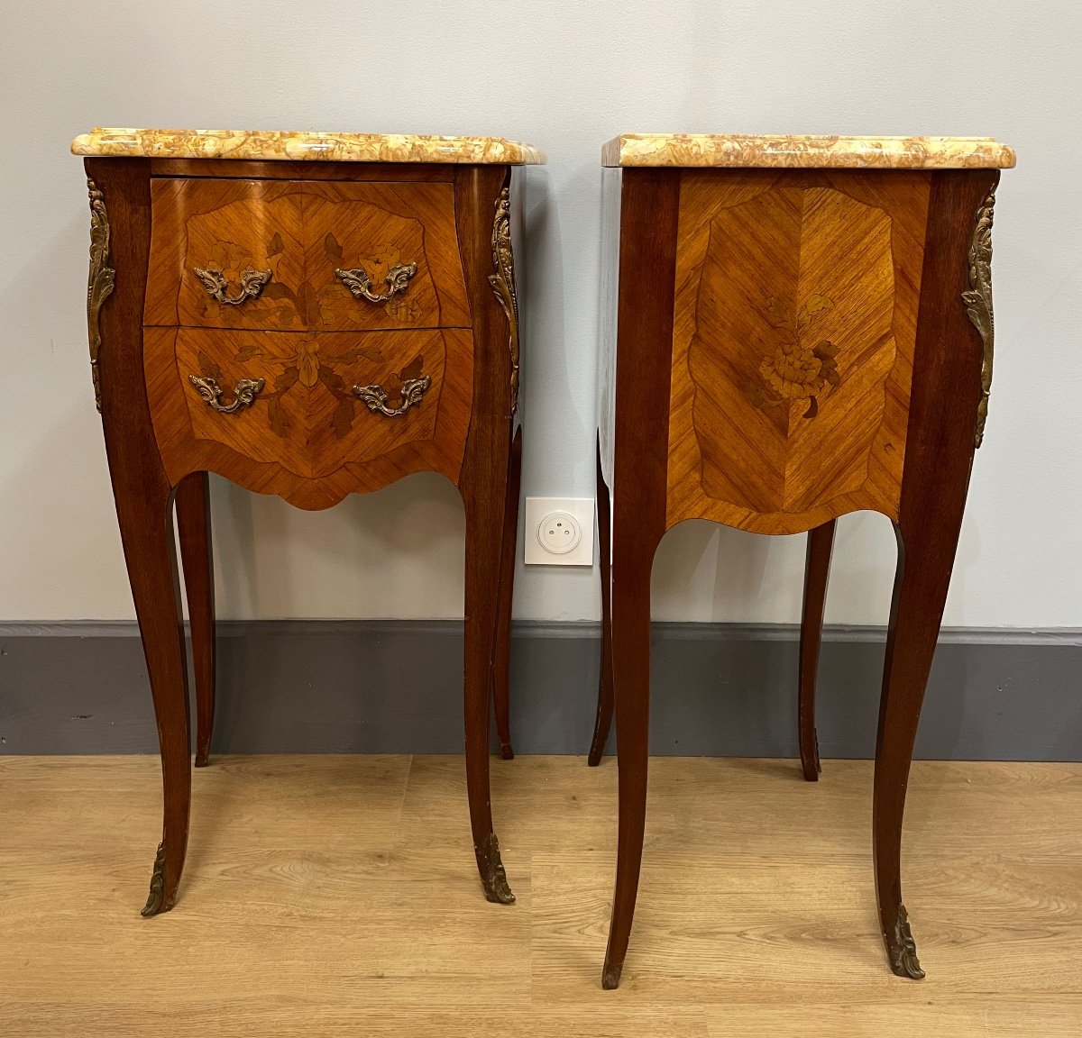 Pair Of Louis XV Style Bedside Tables-photo-6