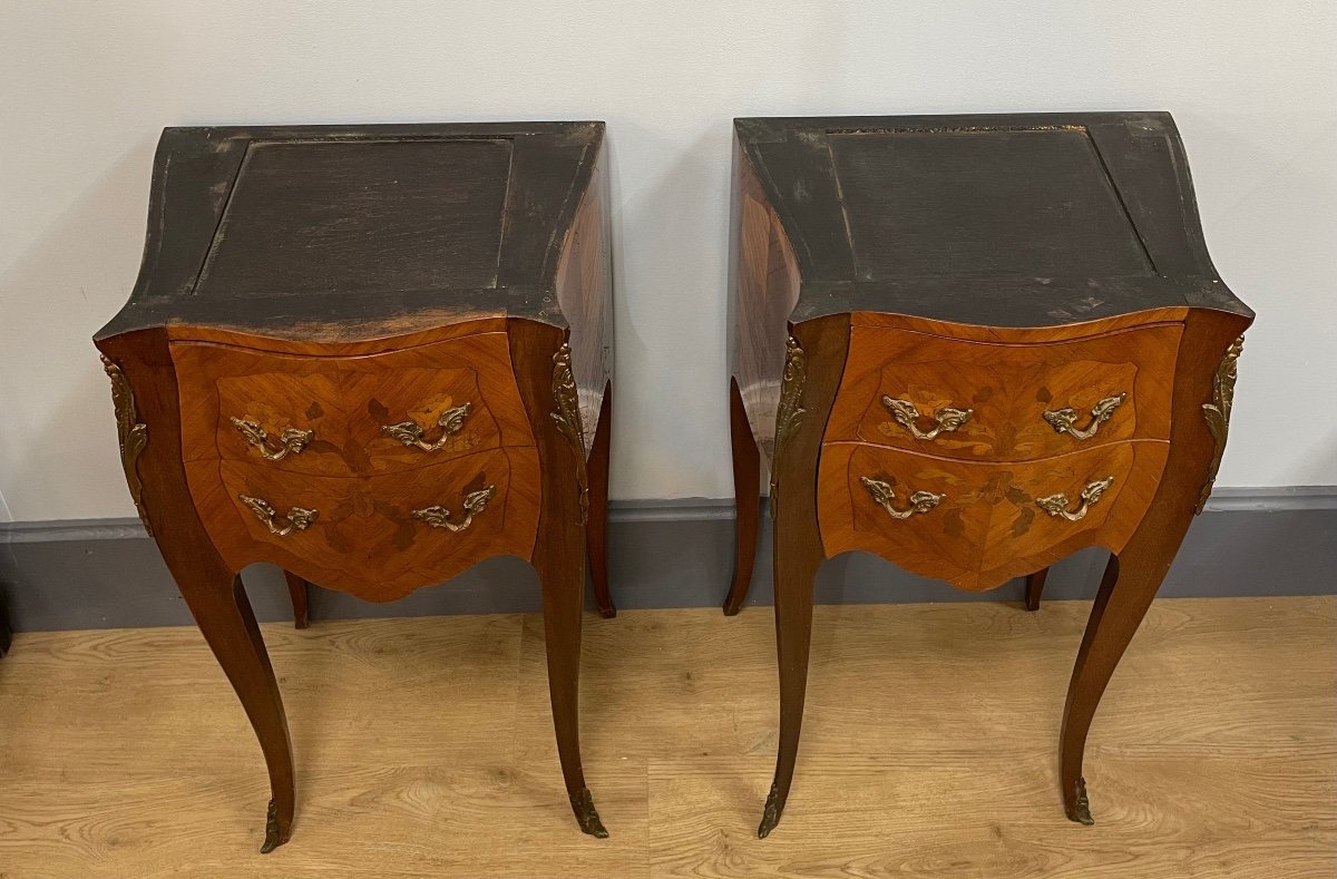 Pair Of Louis XV Style Bedside Tables-photo-7