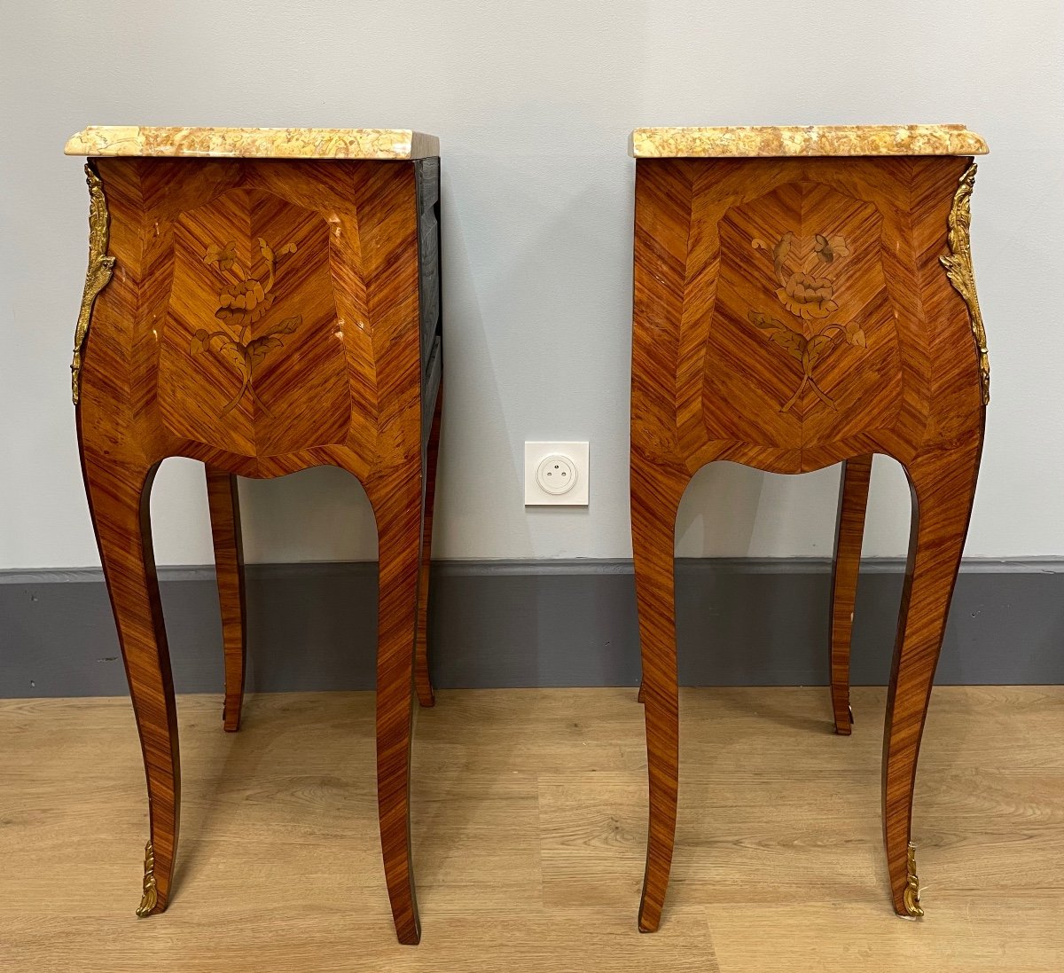 Pair Of Louis XV Style Bedside Tables-photo-1