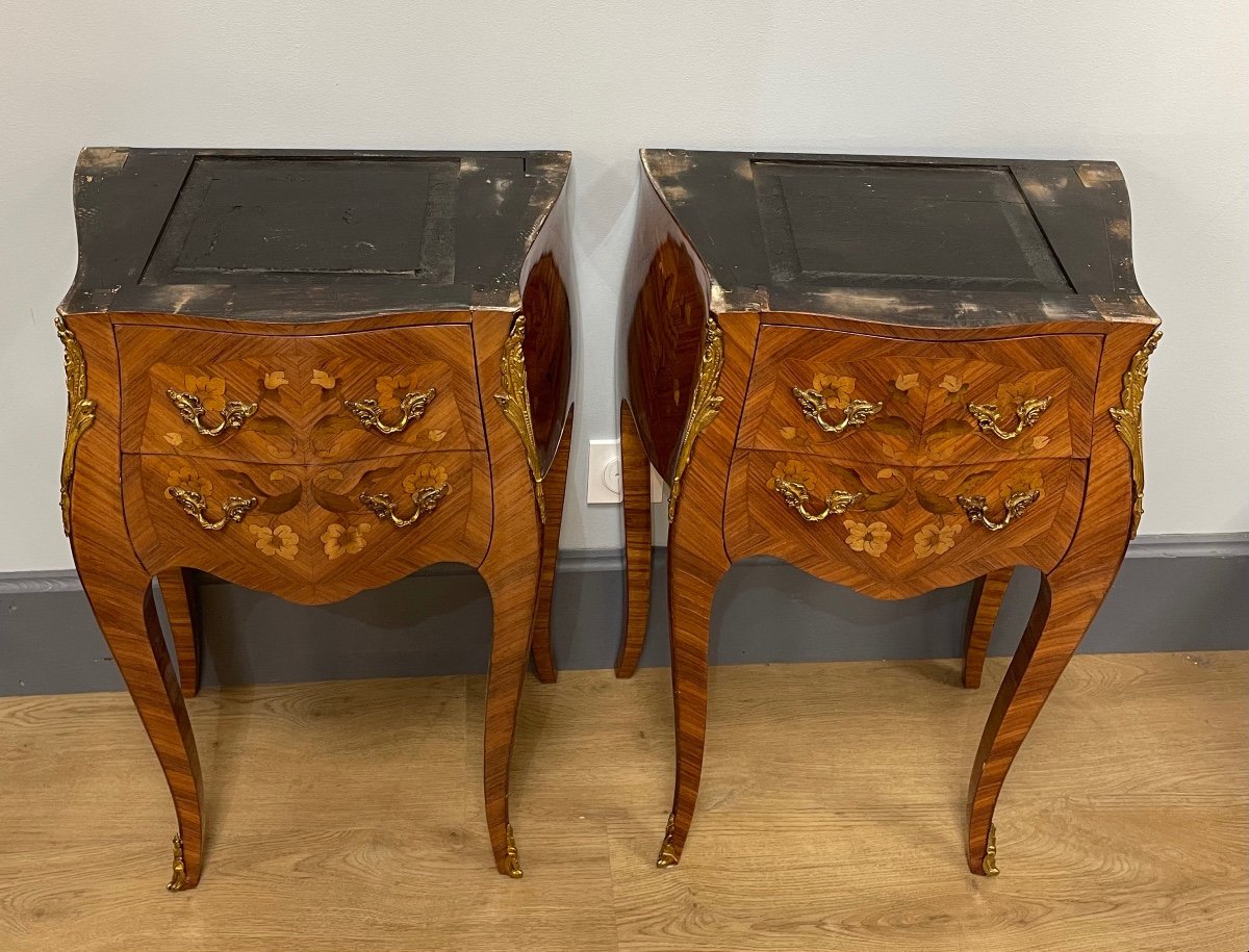 Pair Of Louis XV Style Bedside Tables-photo-7