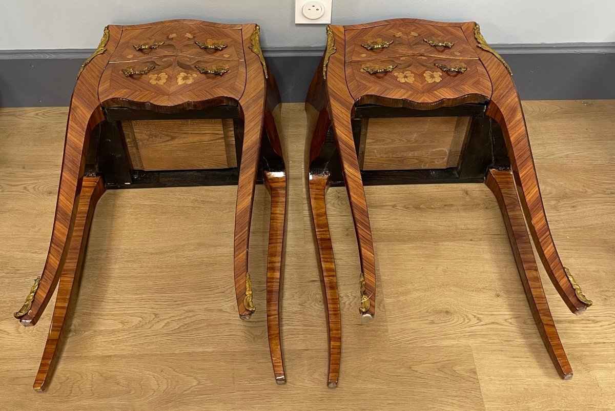 Pair Of Louis XV Style Bedside Tables-photo-8