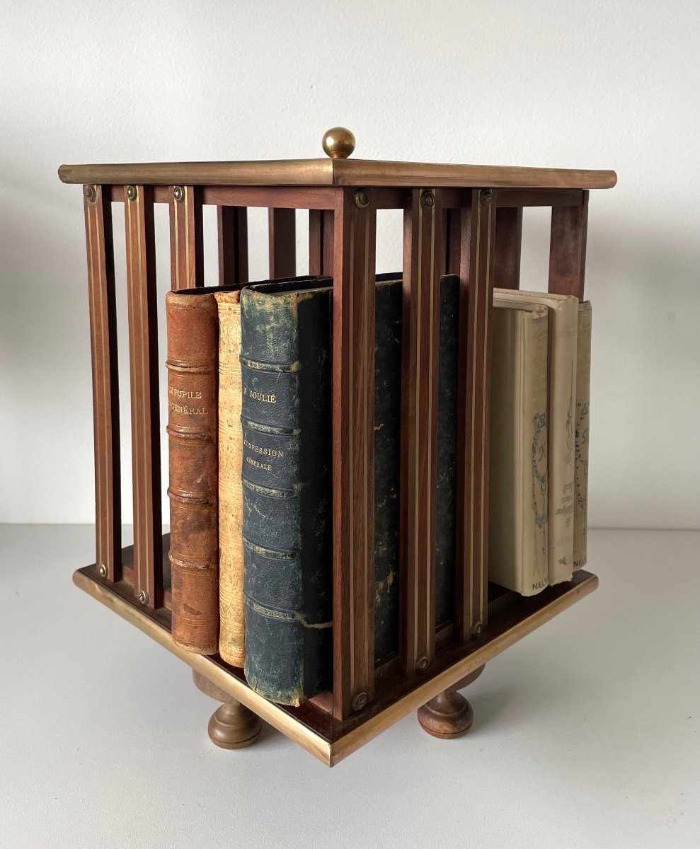 Small Mahogany Revolving Desk Bookcase-photo-3