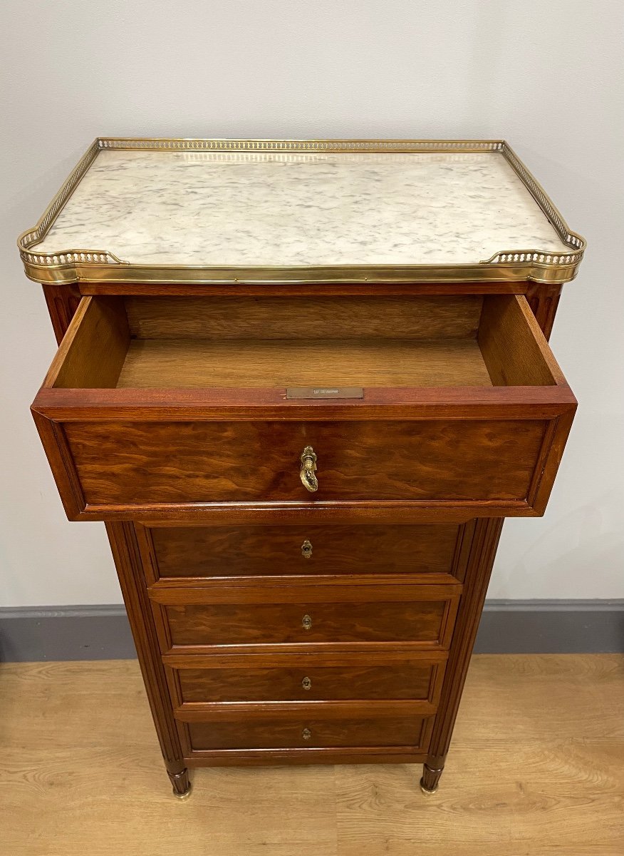 Louis XVI Style Mahogany Chest Of Drawers-photo-6