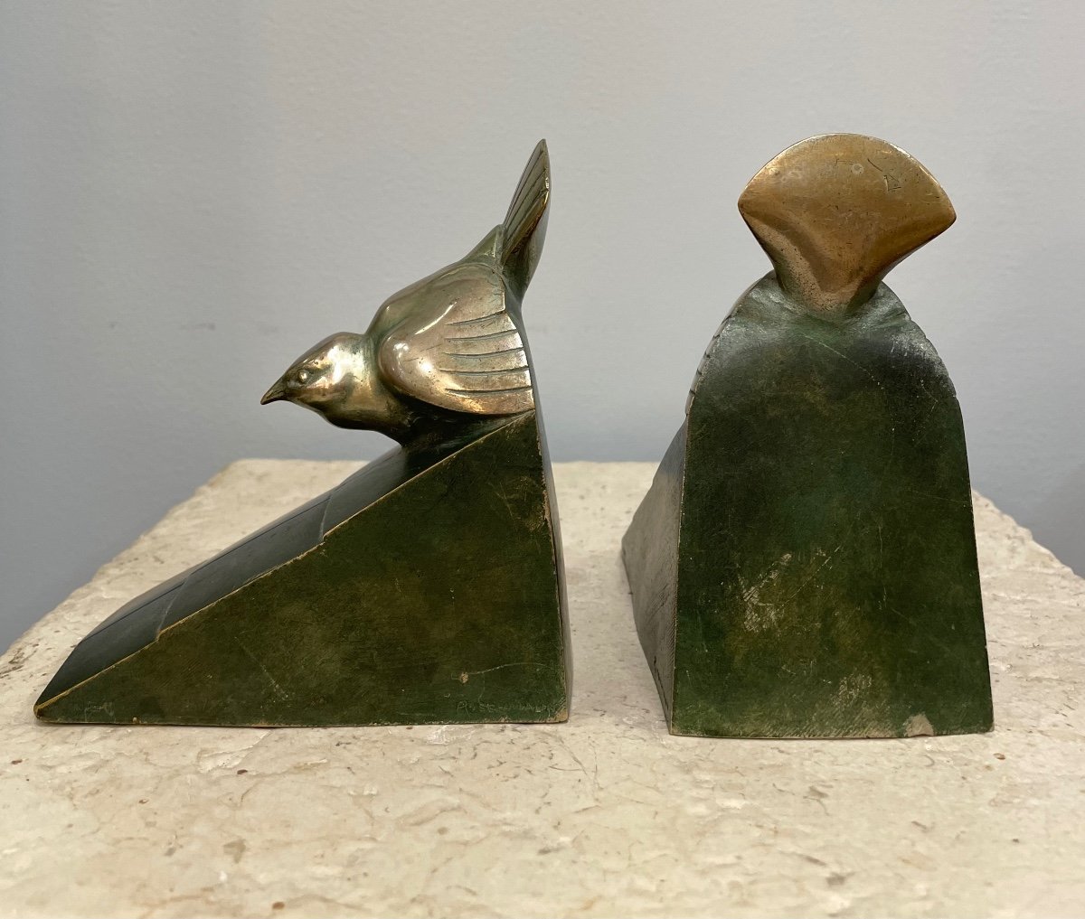 Bronze Bookends Signed Rischmann-photo-5