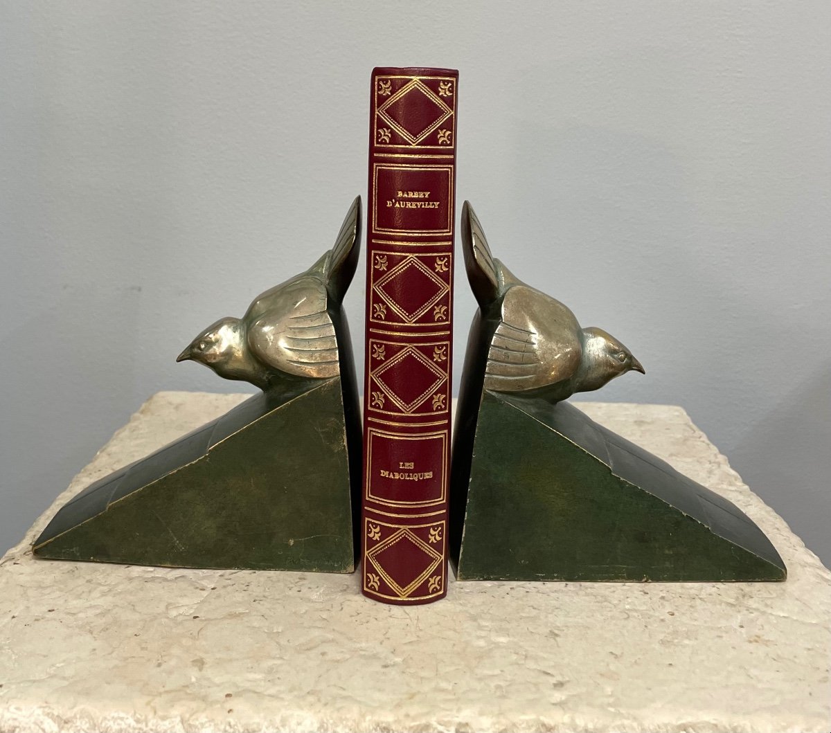 Bronze Bookends Signed Rischmann-photo-6