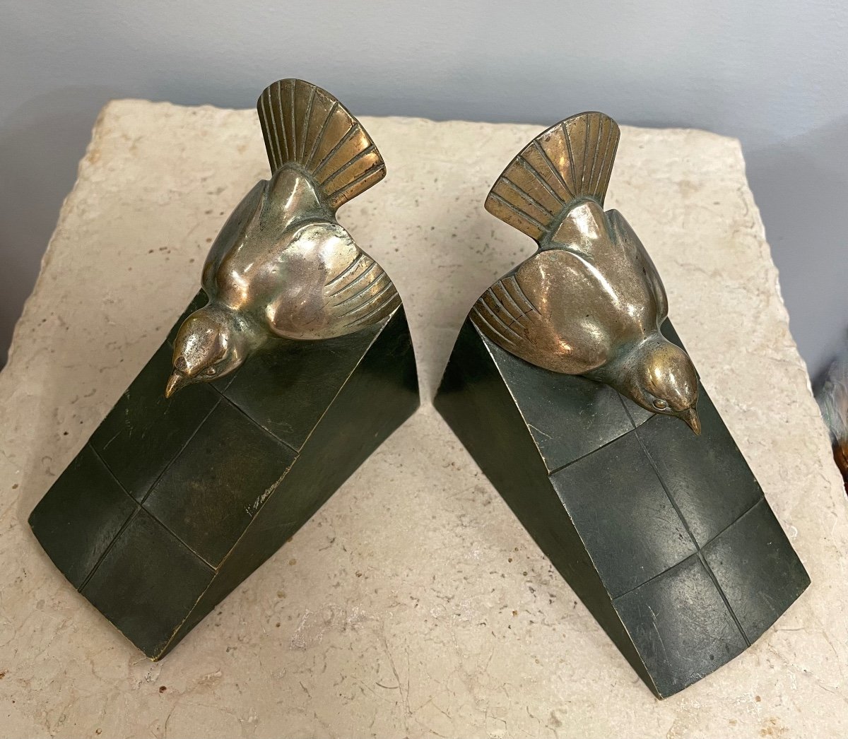 Bronze Bookends Signed Rischmann-photo-7