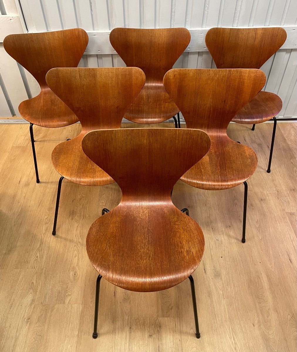 Suite De 6 Chaises En Teck Arne Jacobsen-photo-4