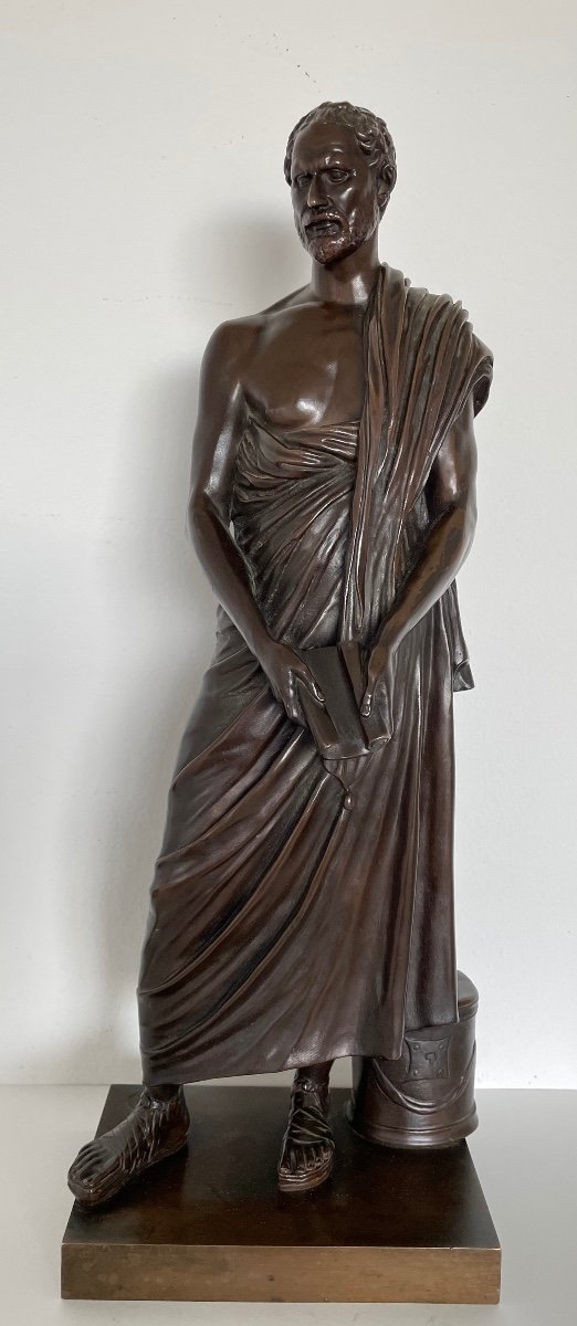 Démosthène , Sculpture En Bronze F Barbedienne Fondeur 