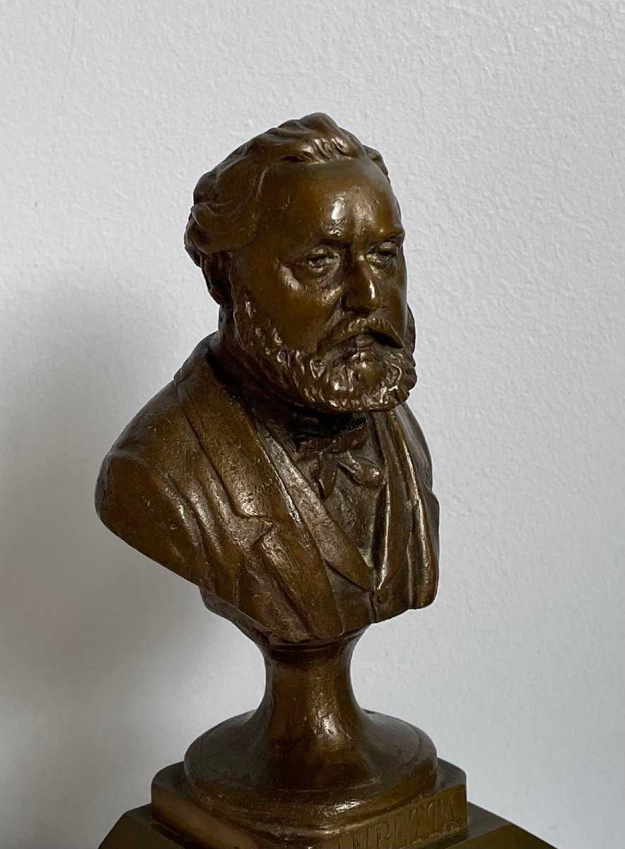 Bronze Subject Representing The Bust Of Gambetta -photo-5