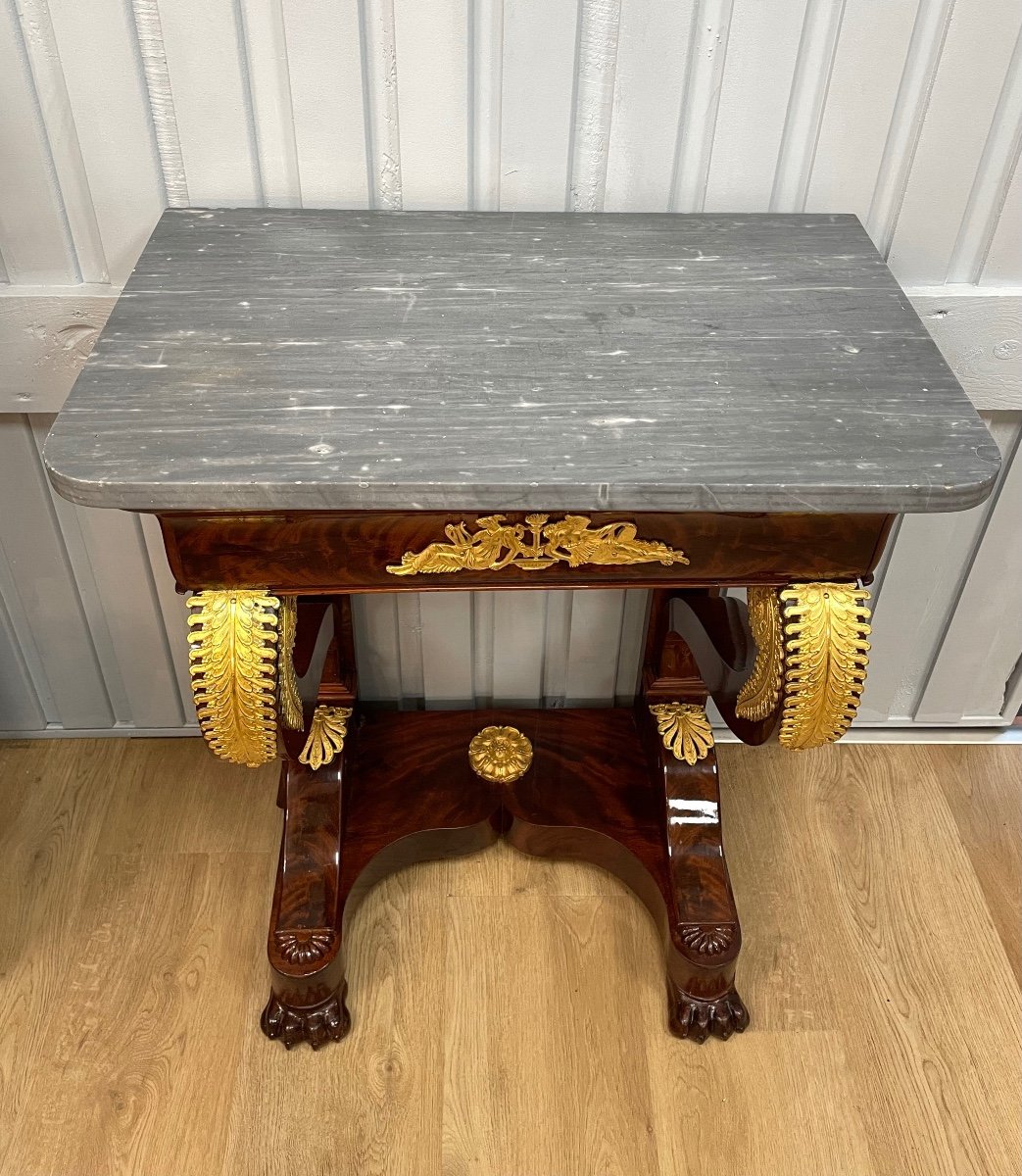 Petite Console En Acajou De Style Restauration-photo-2