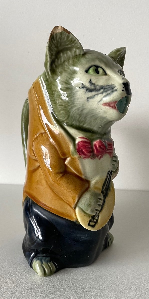 Cat With Mandolin, Orchies Earthenware-photo-2