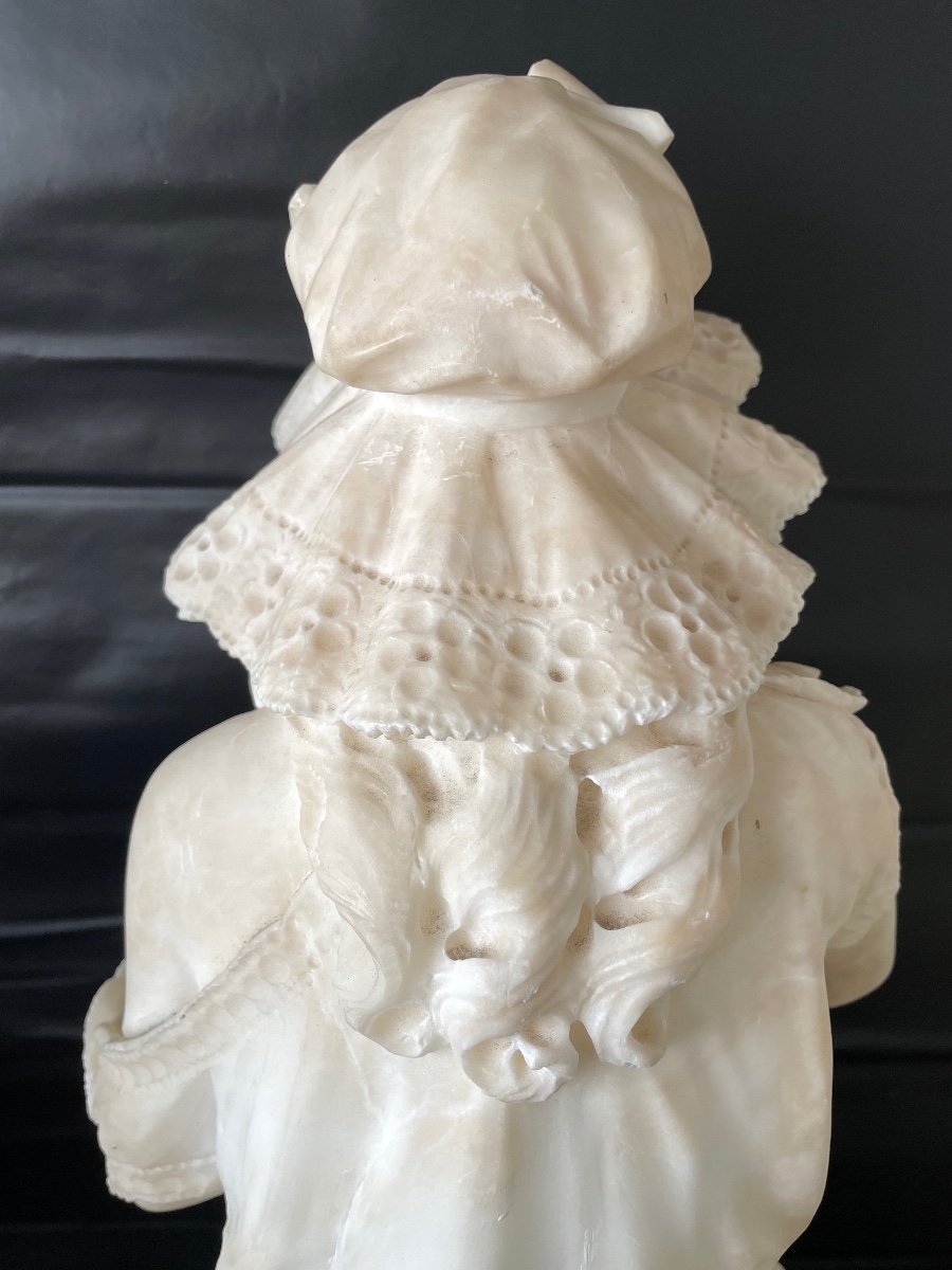 Jeune Fille à La Clémentine , Sculpture En Albâtre-photo-2