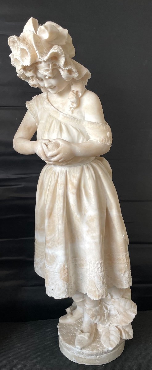 Jeune Fille à La Clémentine , Sculpture En Albâtre-photo-7