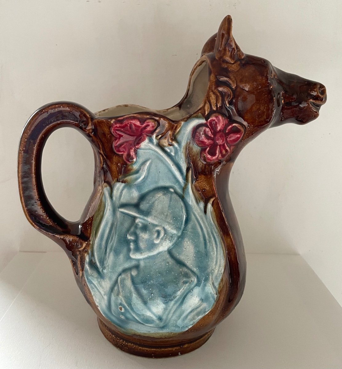 Barbotine Pitcher Representing A Horse-photo-1