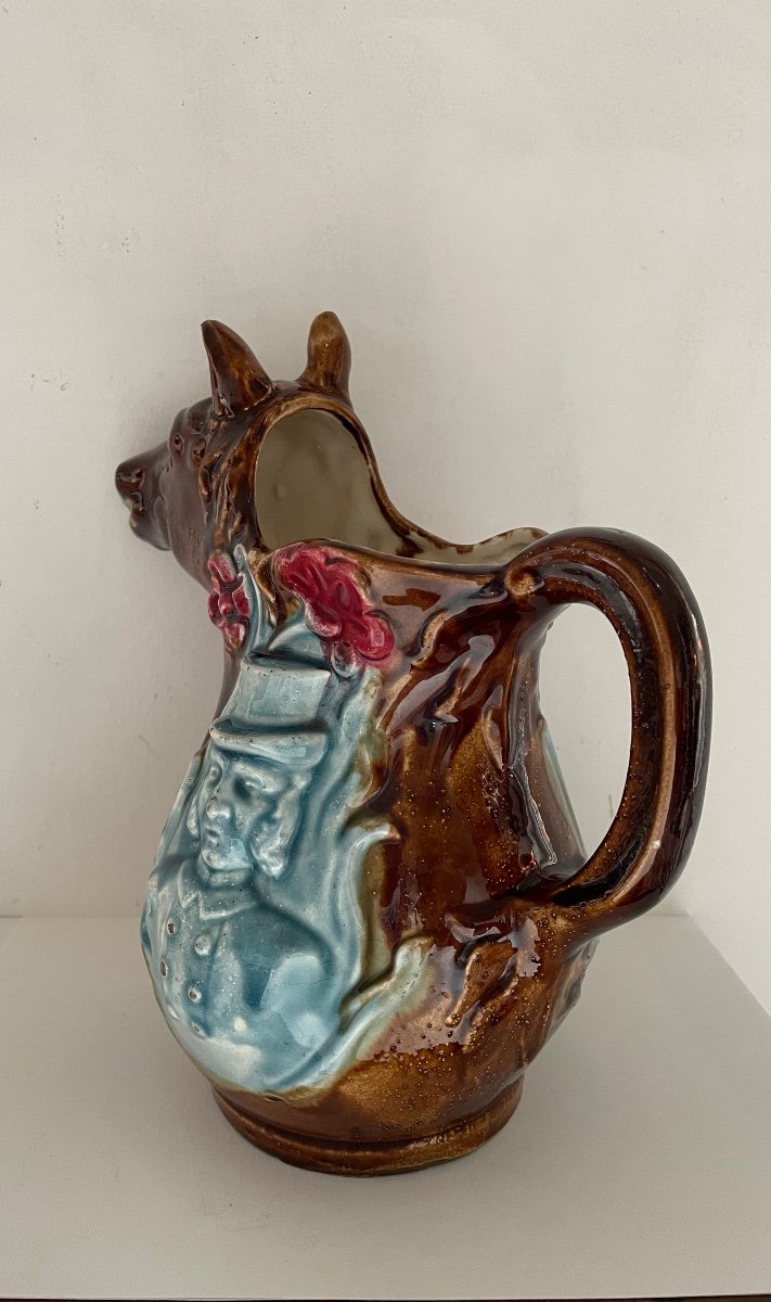 Barbotine Pitcher Representing A Horse-photo-5